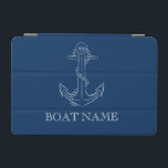 Capa Para iPad Mini Azul Marinho de ancoragem com espírito náutico<br><div class="desc">Esta imagem apresenta uma âncora sobre um fundo azul marinho.</div>