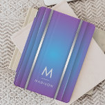 Capa Para iPad Mini Azul violeta Abstrato mínimo moderno de luxo<br><div class="desc">Uma capa de ipad elegante,  de estilo luxuoso,  com design geométrico violeta e azul. Personalize com seu monograma e nome.</div>