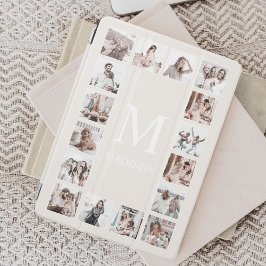 Capa Para iPad Mini Beige Personalizado de Colagem de Fotos Personaliz