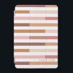 Capa Para iPad Mini Blush Pink Neutral Stripes Modernas<br><div class="desc">Listras de cor rosa,  esbranquiçada,  argila,  marrom,  bronzeada,  ferrugem e terracota. Esta capa de telefone é na moda e moderna,  com seu nome ou mensagem personalizada.</div>
