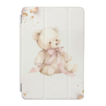 Boho Chic Rosa Pastel e Urso de Pelúcia Marrom
