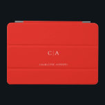 Capa Para iPad Mini Cobrir iPad monograma simples e elegante<br><div class="desc">Ipad moderno,  simples,  elegante,  monograma,  vermelho. Basta editar seu produto em alguns minutos. Você pode alterar a fonte/tamanho/cor e a posição usando "mais personalização".</div>