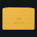 Capa Para iPad Mini Cobrir iPad monograma simples e elegante<br><div class="desc">Ipad monograma moderno,  simples,  elegante,  amarelo. Basta editar seu produto em alguns minutos. Você pode alterar a fonte/tamanho/cor e a posição usando "mais personalização".</div>