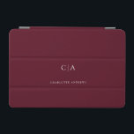 Capa Para iPad Mini Cobrir iPad monograma simples e elegante<br><div class="desc">Ipad moderno,  simples,  elegante monograma,  escuro. Basta editar seu produto em alguns minutos. Você pode alterar a fonte/tamanho/cor e a posição usando "mais personalização".</div>