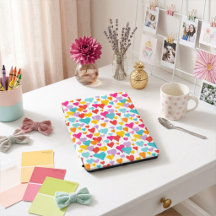 Cute Colorful Hearts Love On White