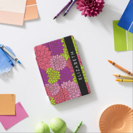 Capa Para iPad Mini Dahlia Flores, Flores Coloridas, Seu Nome