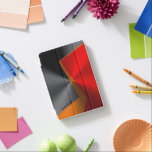 Capa Para iPad Mini Design de Preto Geométrico Metálico Vermelho e Lar<br><div class="desc">Legal metal geométrico moderno parece vermelho-preto e forma geométrica laranja design com monograma personalizado.</div>
