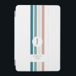 Capa Para iPad Mini Design minimalista em cores pastosas<br><div class="desc">Um design simples,  minimalista,  elegante e moderno com cores pastéis que vão do azul turquesa ao ocre. Personalize-o com o seu nome.</div>