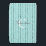 Capa Para iPad Mini Diversão do Teal Turquoise Azul Glitter Strips Mon<br><div class="desc">Diversão do Teal Turquoise Azul Glitter Stripes cobrir monograma com faixas de brilho azul lacrimejantes e espaço para seu monograma e nome personalizados. Fácil de personalizar com texto, fontes e cores. Criado pelo designer Zazzle pro BK Thompson © exclusivamente para Cedar e String; entre em contato conosco se precisar de...</div>