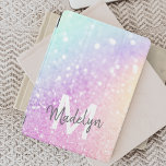 Capa Para iPad Mini Elegante Iridescente Colorido Personalizado<br><div class="desc">Personalize facilmente este elegante padrão colorido de brilho com seu nome personalizado e/ou monograma.</div>