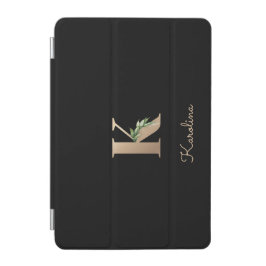 Capa Para iPad Mini Elegante Monograma Botânico Letra K
