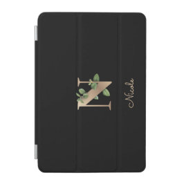 Capa Para iPad Mini Elegante Monograma Botânico - Letra N