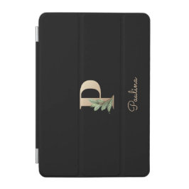 Capa Para iPad Mini Elegante Monograma Botânico - Letra P