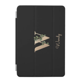 Capa Para iPad Mini Elegante Monograma Botânico - Letra W