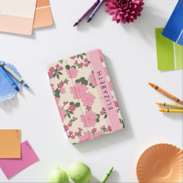 Capa Para iPad Mini Flores Rosa, Padrão De Flores, Seu Nome