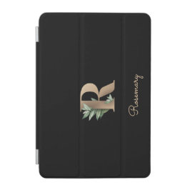 Capa Para iPad Mini Letra R Monograma Botânica Elegante