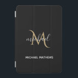 Capa Para iPad Mini Luxo elegante monograma negro e Dourado<br><div class="desc">Esta capa de ipad é a maneira perfeita de proteger seu dispositivo e, ao mesmo tempo, adicionar um toque de luxo e elegância. O design preto e dourado é na moda e eterno e pode ser personalizado com seu monograma para um toque exclusivo de acabamento. Acessórios correspondentes estão disponíveis em...</div>
