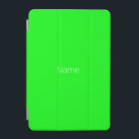 Capa Para iPad Mini Monograma de nome personalizado verde neon minimal<br><div class="desc">Cobrir mini néon verde neon moderno e elegante monograma</div>