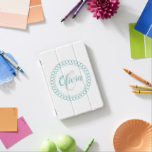 Monograma do Círculo Decorativo Teal