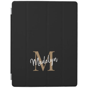 Capa Smart Para iPad Monograma Dourado Moderno - Letra Na moda Feminina