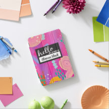 Olá Meu Nome É Notebook De Abstrato Rosa Rosa