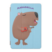 Etiqueta De Nome Óptica desenho animado de capybara ukulele