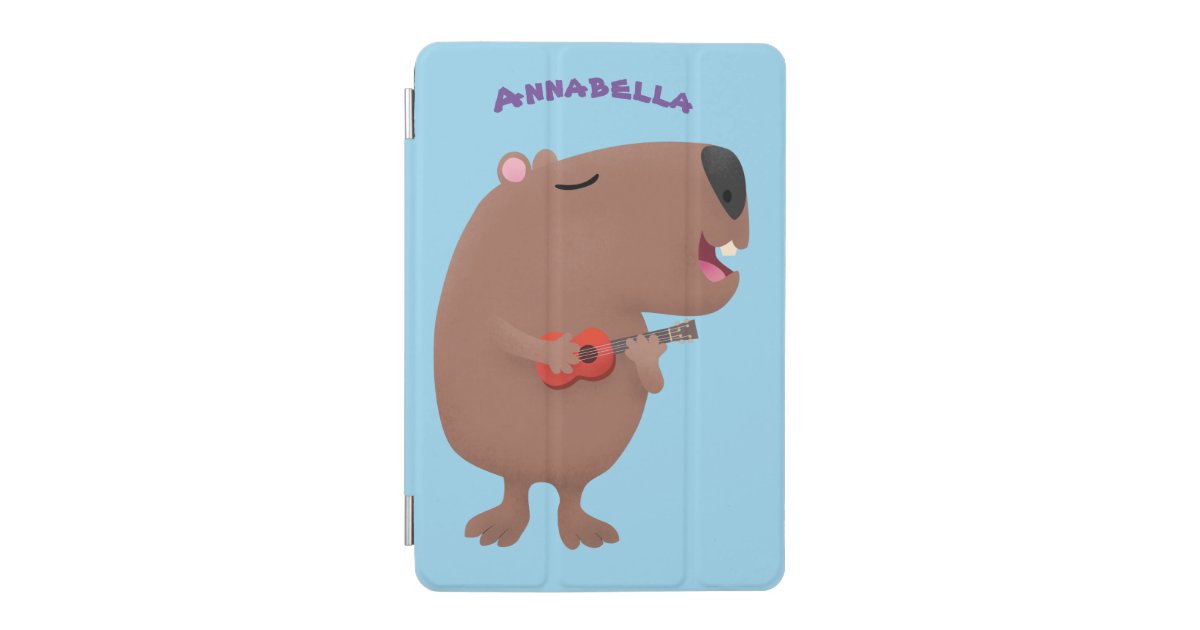 Capa Para iPad Mini Óptica desenho animado de capybara ukulele