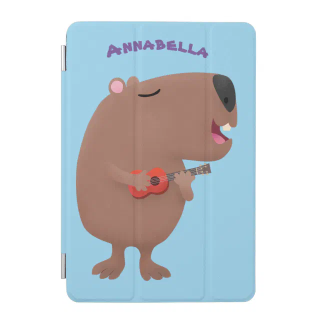 Capa Para iPad Mini Óptica desenho animado de capybara ukulele