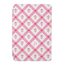 Padrão Cinza e Vermelho com Iniciais