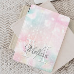 Capa Para iPad Mini Padrão de registro Bonito de brilho rosa<br><div class="desc">Personalize facilmente este padrão bonito de brilho do boque rosa com seu nome personalizado e/ou monograma.</div>