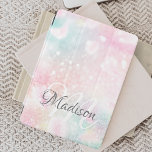 Capa Para iPad Mini Padrão de registro Bonito de brilho rosa<br><div class="desc">Personalize facilmente este padrão bonito de brilho do boque rosa com seu nome personalizado e/ou monograma.</div>