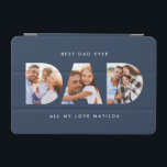 Capa Para iPad Mini Pai foto moderna tipografia<br><div class="desc">Pai multifotografia,  presente infantil da tipografia moderna. Dia de os pais ideal,  presente de aniversário ou natal. As cores podem ser alteradas.</div>