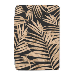 Capa Para iPad Mini Palm havaiano-paraíso-negro e Dourado