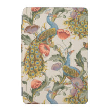 Peacock Vintage com Poppies Rosa e Roxos