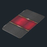 Capa Para iPad Mini Toque metálico preto e vermelho de ouro<br><div class="desc">Listras grandes,  pretas e vermelhas,  metálicas. sotaques Dourados e monograma opcional.</div>