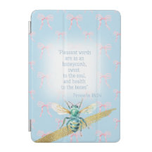 Trendy Pastel Blue Coquette Faith Turquoise Bee