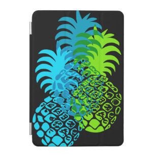 Capa Para iPad Mini Turquesa Tropical Negra Tropical do Havaí de Momon