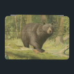 Capa Para iPad Mini Urso Preto a Passar num Tronco de Árvore<br><div class="desc">Esta impressão de arte de Oliver Kemp ilustra um urso pardo pisando em uma árvore caída em uma floresta. As cores verdes pastéis estão se acalmando para o olho e criam uma sensação de calor agradável sobre a natureza despertar na primavera. Um excelente adicional a qualquer decoração rústica em casa!...</div>