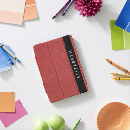 Capa Para iPad Mini Vermelhidão, Visão Geral Da Glitter, Seu Nome