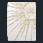 Capa Para iPad Pro Dodles Dourados Elegantes Sun Moon Mandala Design<br><div class="desc">Esta design estética magnífica, mística, branca, sol dourado e lua crescente mandala universo é perfeita para decoração domiciliar, visto cotidiano ou eventos especiais encantados. Um bonito, branco, branco-branco-dourado e design de mandala-lua, com flores e folhas de rabisco, estrelas, pontos, diamantes, círculos, triângulos e formas geométricas em escala de sereia, com...</div>