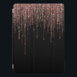 Capa Para iPad Pro Frente Brilhante Dourada cintilante Rosa preto de<br><div class="desc">Este impressão de luxo e glamouroso é o design perfeito para a na moda e a moda. Ele apresenta uma cortina de borda brilhante rosa cintilante com falso brilho em cima de um simples fundo preto. É um elegante, chic, trendy, e moderno design de bling com uma vibração de Hollywood!...</div>