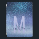 Capa Para iPad Pro Gradiente de Mão Azul Tripla da marinho Pastel Azu<br><div class="desc">Esta elegante, glamourosa, e impressão chic é perfeita para a moça da moda e na moda. Ele apresenta uma brilhante marinho azul cintilante impressa em azul-piscadela em azul-piscadela no verde azul-pastel ombre. É moderno, bonito, feminino, único e legal. Apenas personalize com seu monograma personalizado e inicial. ***NOTA DE DESIGN IMPORTANTE:...</div>