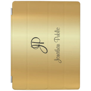Capa Smart Para iPad Monograma Dourado Elegante de Script Manuscrito