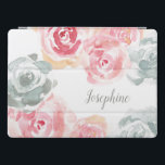 Capa Para iPad Pro Pintura Personalizada de Flor de Aquarela de Boho<br><div class="desc">Personalize este cobrir com as flores de aquarela do estilo boho. Rosas em cinzentos e matizes suaves de rosca. Proteja o seu comprimido com um design chic único.</div>