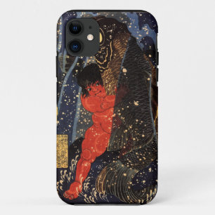 Capa Para iPhone 11 坂田金時と巨鯉, 国芳, Sakata Kintoki & ca