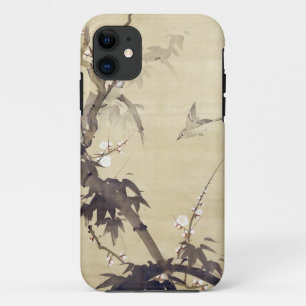 Capa Para iPhone 11 竹に鳥, pássaro do 其一 e bambu, Kiitsu, art