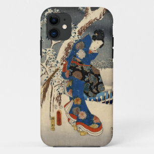 Capa Para iPhone 11 雪 の 者, 豊 国 Geisya na neve, Toyokuni, Ukiyo-e