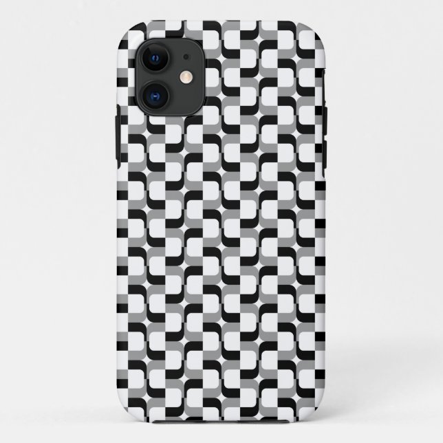 Capa Para iPhone 11 020614 - Cinza e preto sobre branco (Verso)