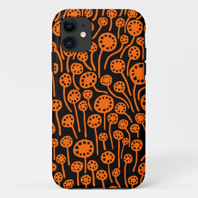 Capa Para iPhone 11 090512 Laranja em Preto (Verso)