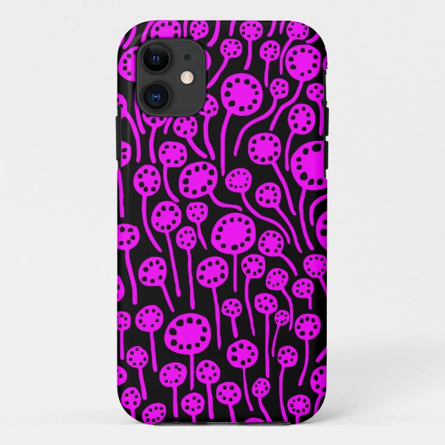 Capa Para iPhone 11 090512 Magenta em preto (Verso)